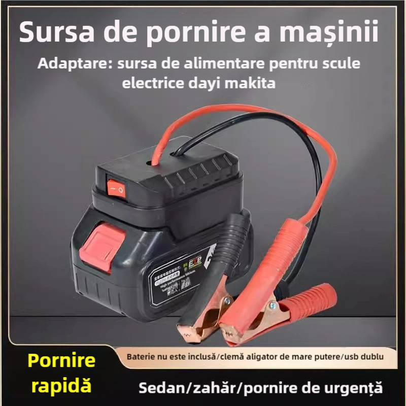 🚗🧰Convertor multifuncțional pentru pornire de urgență a bateriei auto【(interfață USB dublă)】3870845