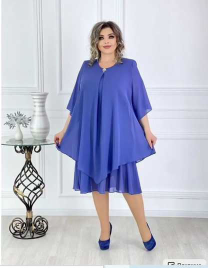 💟【S-5XL】👗【40-120kg】2024 noua rochie eleganta din sifon 3692680