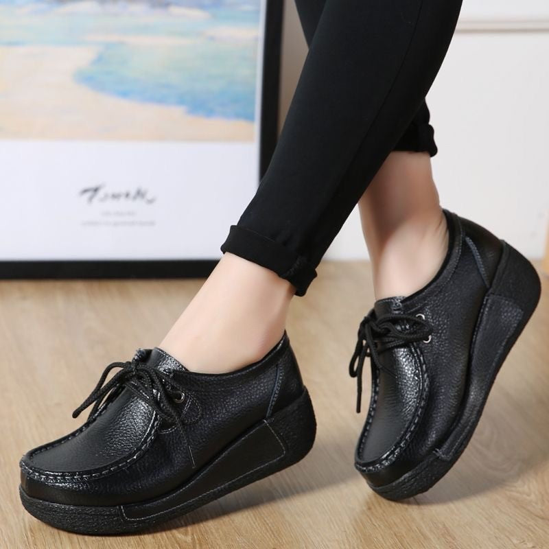 💕【35-40】 2024 toamna și iarna pantofi casual noi din piele cu talpă groasă pentru femei-3795586