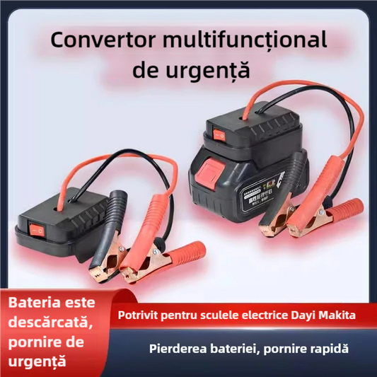 🚗🧰Convertor multifuncțional pentru pornire de urgență a bateriei auto【(interfață USB dublă)】3870845