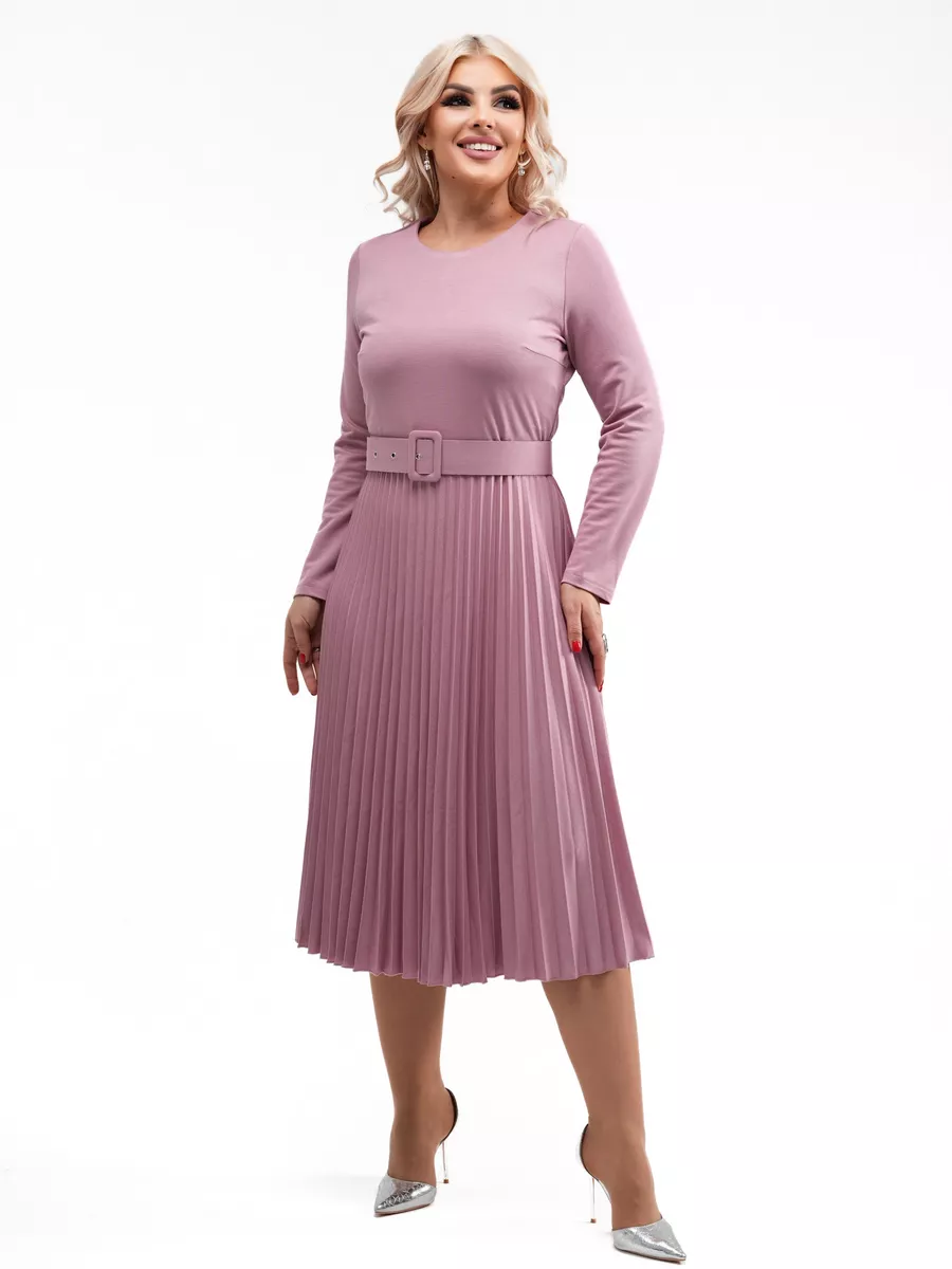 ✨【S-5XL】👗Toamna și iarna 2025, la modă nouă, elegantă, de înaltă calitate, rochie pliată de culoare solidă