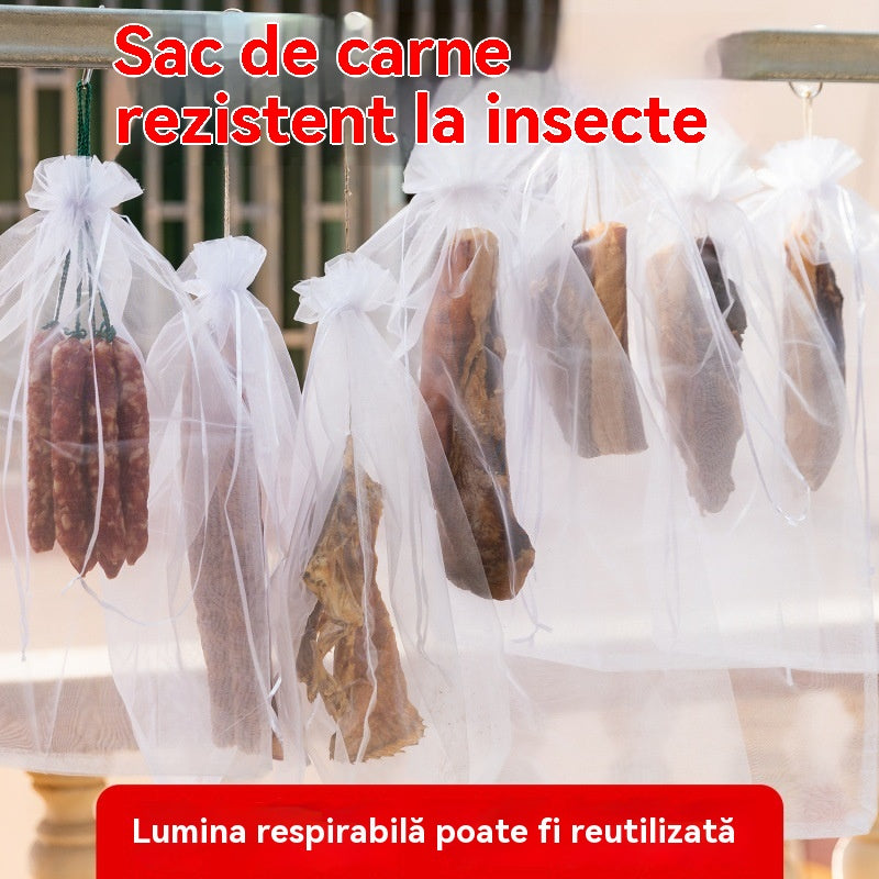 🐷🐮🍖【20 buc】Punga speciala de tifon pentru uscarea carnii de porc pentru prevenirea insectelor si pasarilor 3876431