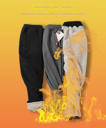 👖🔥2024 Iarna Bărbați de iarnă Lambswool îngroșat Casual cald Sweatpants cald 3834447