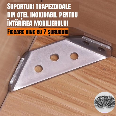 🔥🛠【6 buc】Suporturi de mobilier din oțel inoxidabil, colțare groase, fixatoare unghiulare 90° pentru mobilă