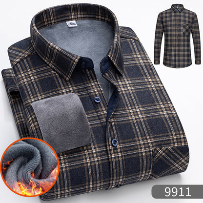 🔥【Reducere de 50% cu termen limitat】👔【L-5XL】Cămașă călduroasă de afaceri cu mânecă lungă toamna și iarna 3854311