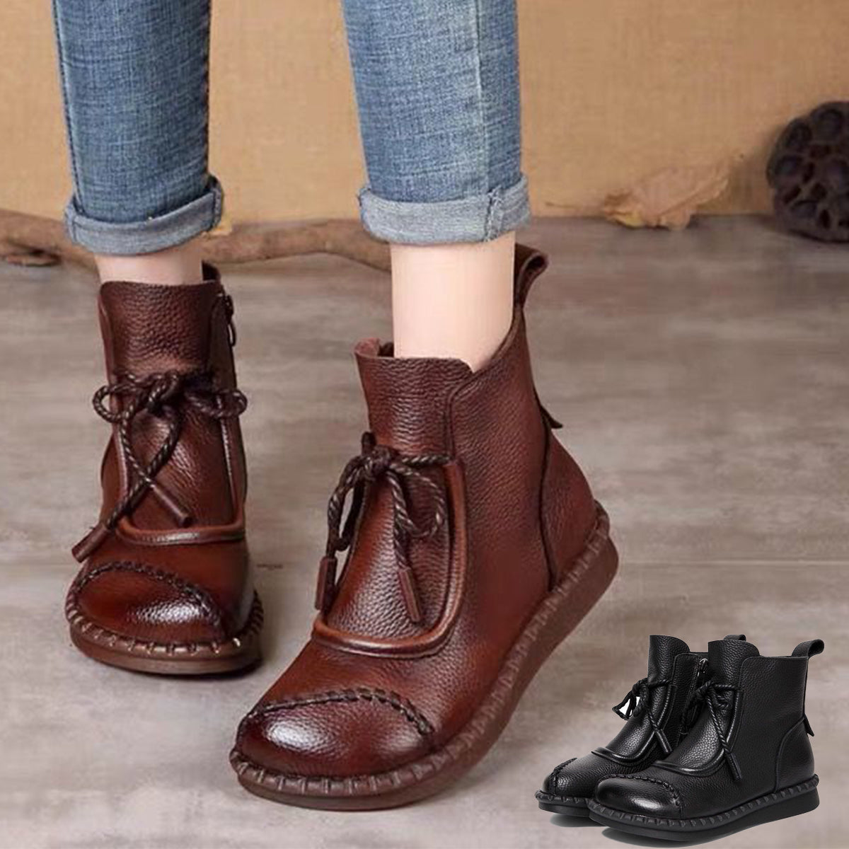 【35-40】👢2024 Pantofi retro damă din piele moale de toamnă devreme 3740430