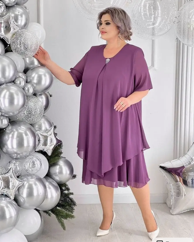 💟【S-5XL】👗【40-120kg】2024 noua rochie eleganta din sifon 3692680