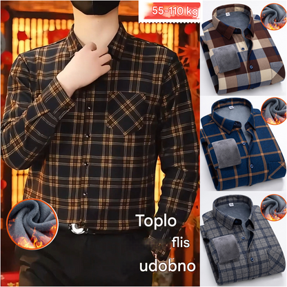 🔥【Reducere de 50% cu termen limitat】👔【L-5XL】Cămașă călduroasă de afaceri cu mânecă lungă toamna și iarna 3854311