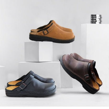 ✨【36-48】 😎 Papuci casual pentru bărbați, cu talpă moale, cu vârf rotund-3739949