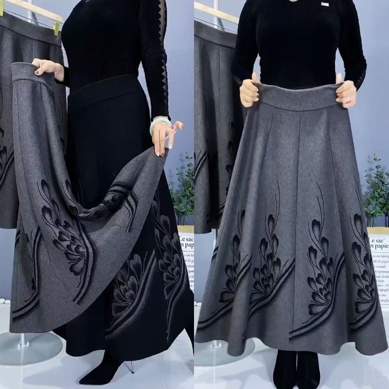 👗🎀【S-3XL】Fusta de lână îngroșată de toamnă și iarnă 3798692