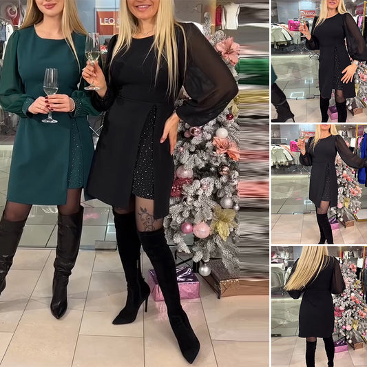 🌈💐【S-5XL】Rochie nouă, caldă și la modă, de culoare uni 3849468