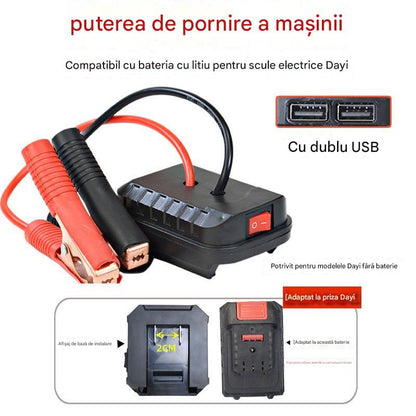 🚗🧰Convertor multifuncțional pentru pornire de urgență a bateriei auto【(interfață USB dublă)】3870845