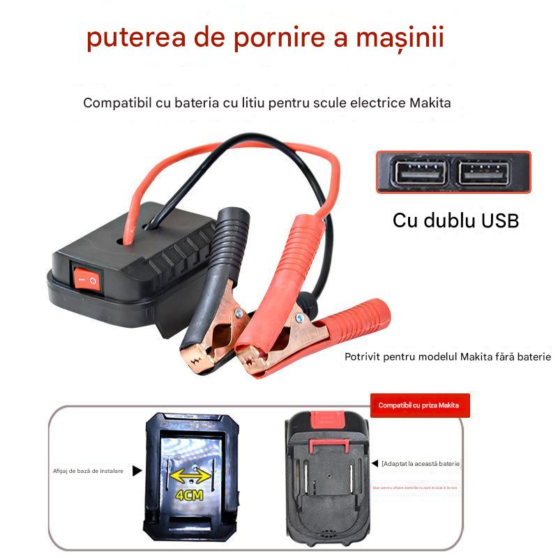 🚗🧰Convertor multifuncțional pentru pornire de urgență a bateriei auto【(interfață USB dublă)】3870845