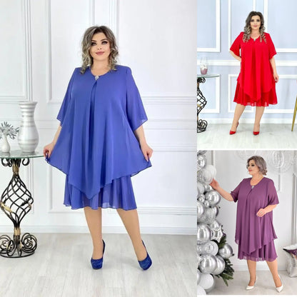 💟【S-5XL】👗【40-120kg】2024 noua rochie eleganta din sifon 3692680