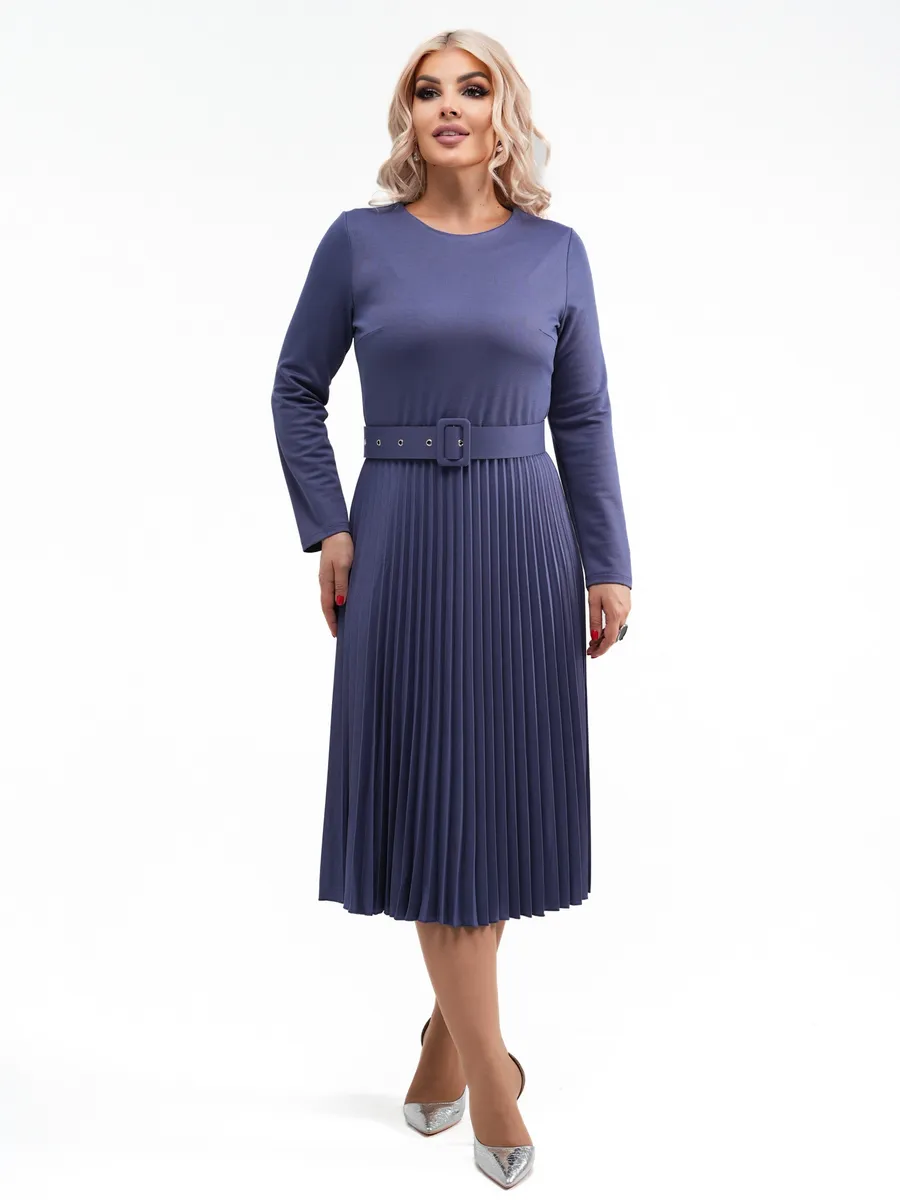 ✨【S-5XL】👗Toamna și iarna 2025, la modă nouă, elegantă, de înaltă calitate, rochie pliată de culoare solidă