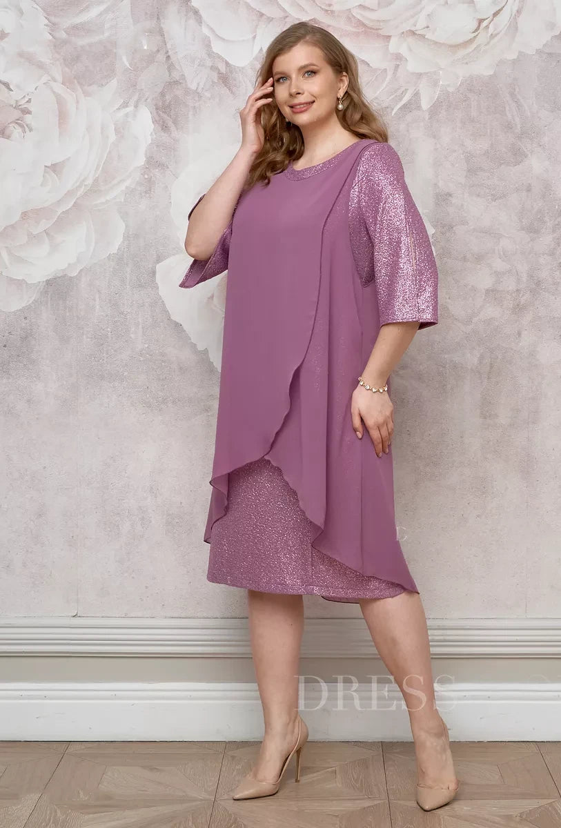 👗【S-5XL】Rochie nouă, elegantă și la modă, din șifon de mărime mare-3727635