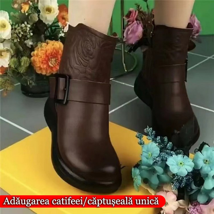 ✨👢【35-40】Cizme noi de iarnă din piele cu vârf rotund, cu talpă groasă 3838964